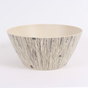 Bowl with Wood Pattern, Bamboo Fibre, 24 cm ― Contieurope