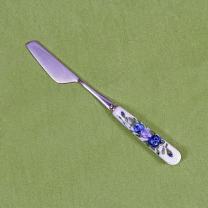  Dessert knife with flower patterned ceramic handle ― Contieurope