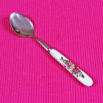 Spoon with Rose Patterned Ceramic Handle