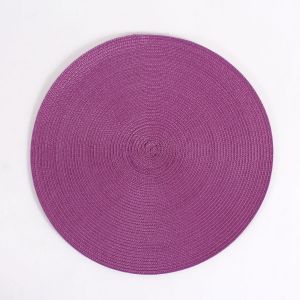 Round Table Mat in Burgundy, 38 cm