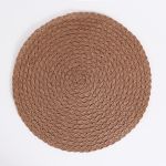 Round Table Mat in Warm Brown, 38 cm