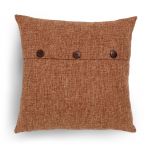 Cushion Cover in Sandy Brown with Button Detail