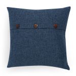 Cushion Cover in Blue with Button Detail