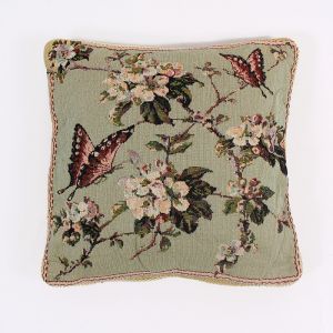 Cushion Cover with Butterflies and Flowers ― Contieurope
