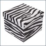 Zebra mintás díszdoboz 16×16×13 cm