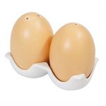 Egg shaped salt and pepper shakers