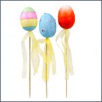 Húsvéti pálcika dekoráció – színes tojások (3 db-os)
