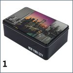 Big tin box with picture pattern (London or New York)