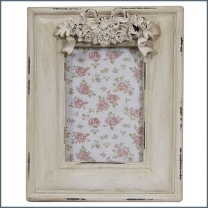 Antique style wooden white picture frame ― Contieurope